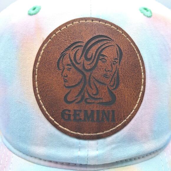 Women's Astrommy Leather Patch Trucker Snapback Tie Dye Hat Cap Gemini Cotton - Picture 2 of 7